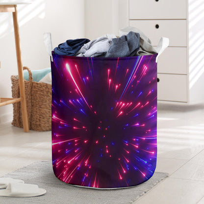 Celestial Purple Blue Neon Speed Light Laundry Basket