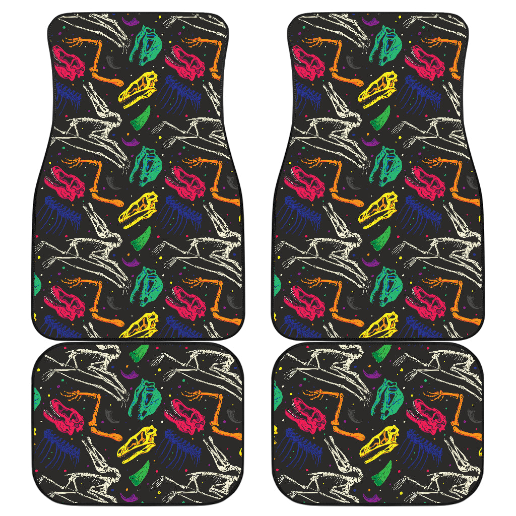 Dinosaur Skull Color Print Pattern Car Floor Mats Front Back