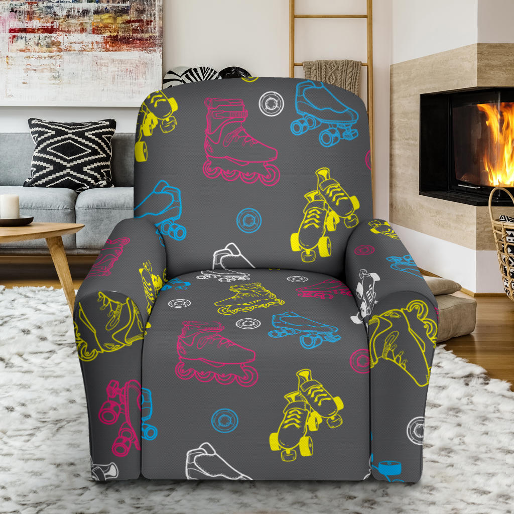 Roller skate Pattern Print Design A02 Recliner Slipcover with Pocket