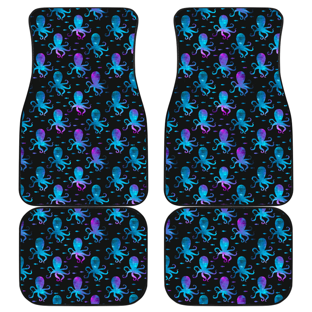 Octopus Blue Design Print Themed Car Floor Mats Front Back