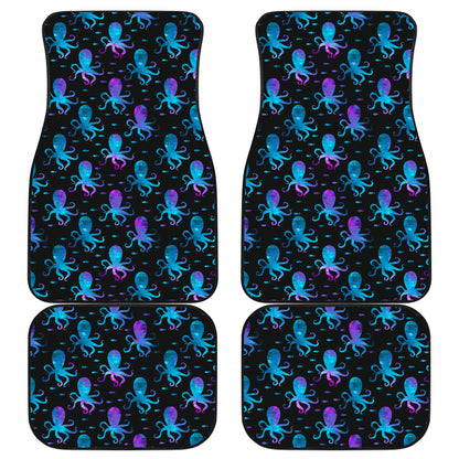 Octopus Blue Design Print Themed Car Floor Mats Front Back