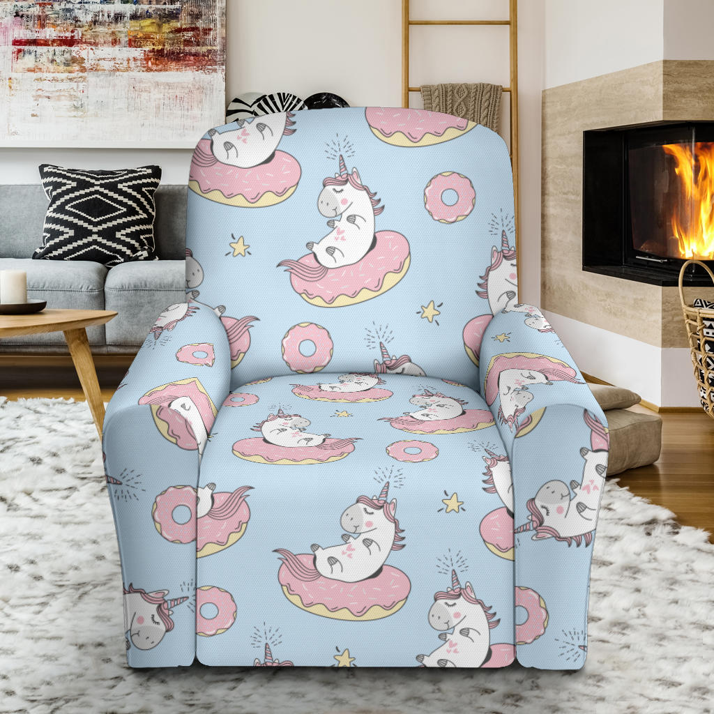 Unicorn Print Design LKS303 Recliner Slipcover with Pocket