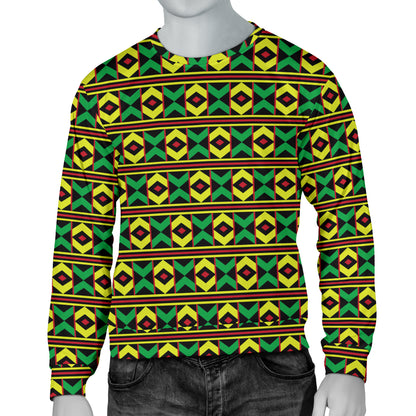African Geometric Print Pattern Men Long Sleeve Sweatshirt