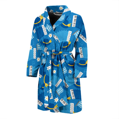 Accordion Print Design LKS401 Men Bathrobe