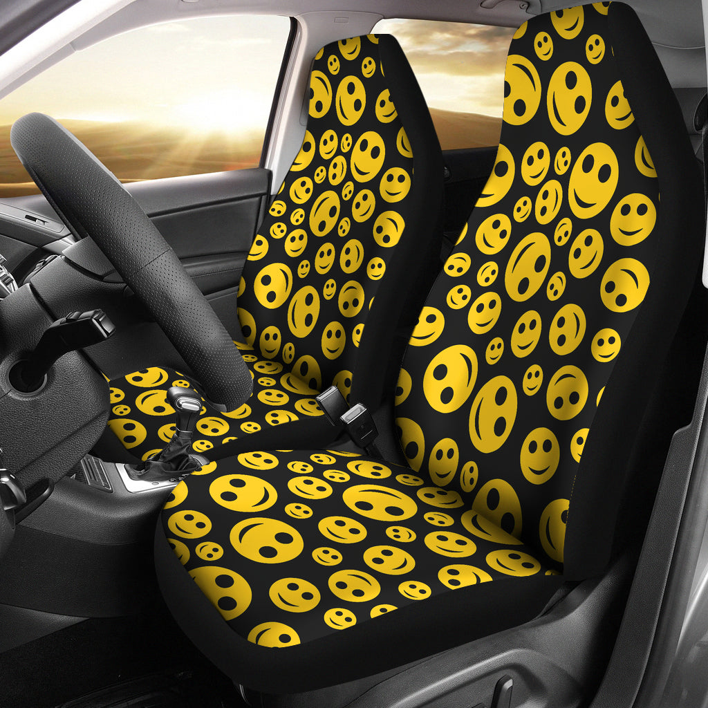 Smiley Face Emoji Print Design LKS304 Car Seat Covers