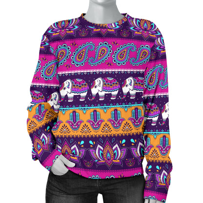 Boho Indian Style Pattern Women Long Sleeve Sweatshirt
