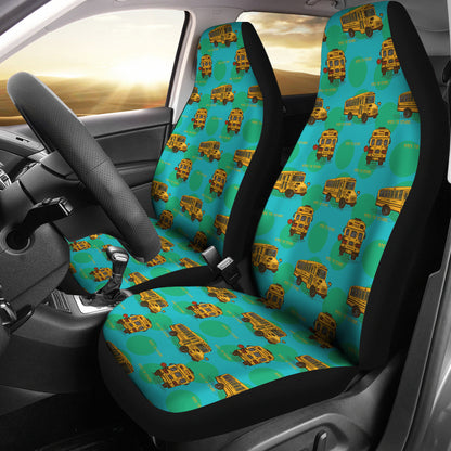 School Bus Print Design LKS308 Car Seat Covers