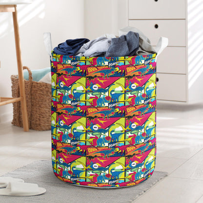 Dinosaur Comic Pop Art Style Laundry Basket