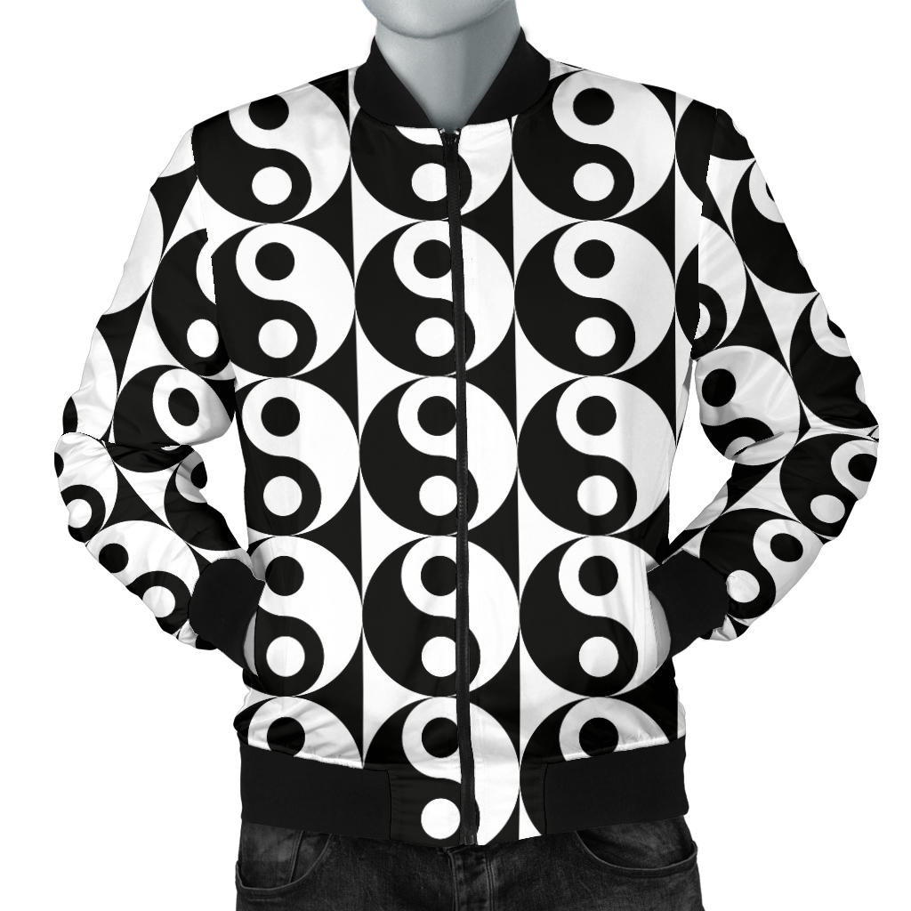 Yin Yang Classic Pattern Design Print Men Bomber Jacket
