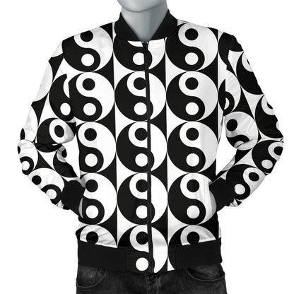 Yin Yang Classic Pattern Design Print Men Bomber Jacket