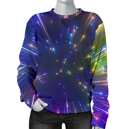 Celestial Rainbow Speed Light Women Long Sleeve Sweatshirt