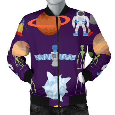 Alien Astronaut Planet Men Bomber Jacket