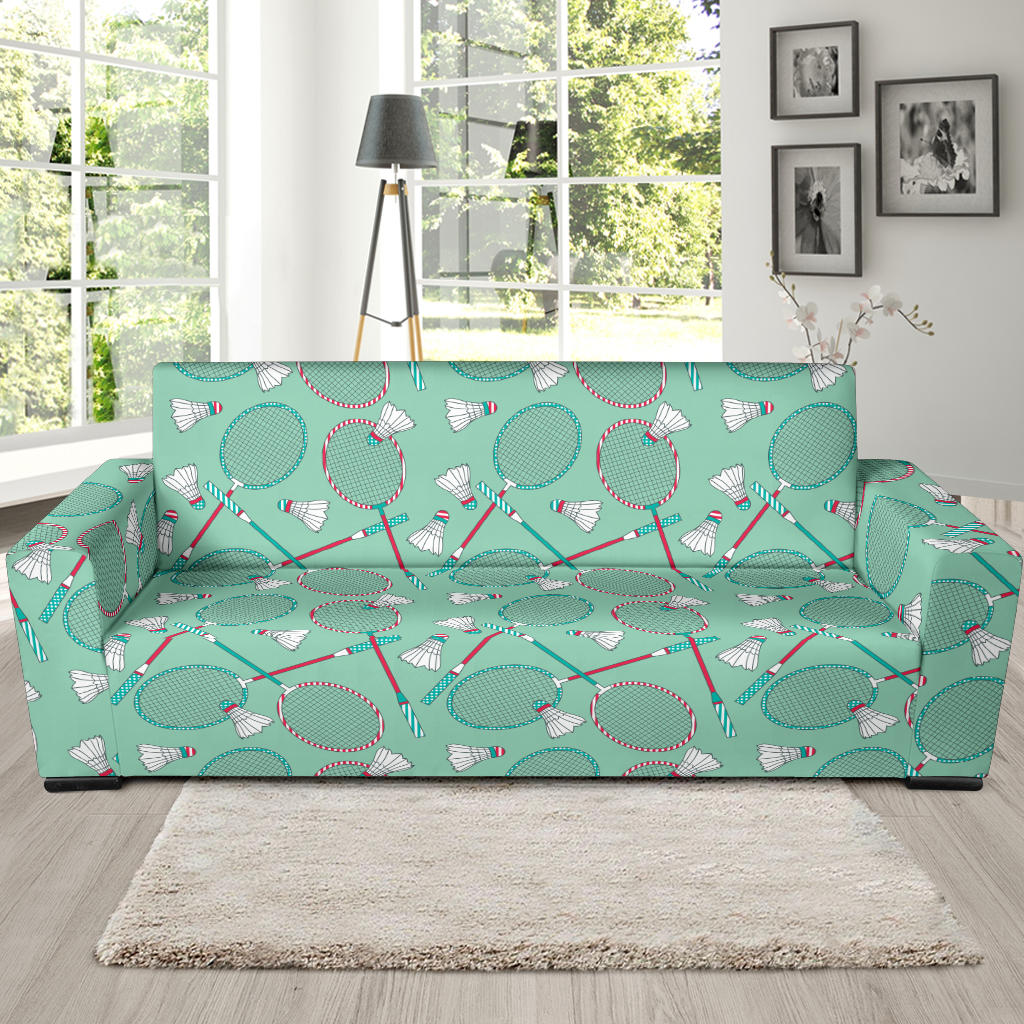 Badminton Pattern Print Design 05 Sofa Slipcover