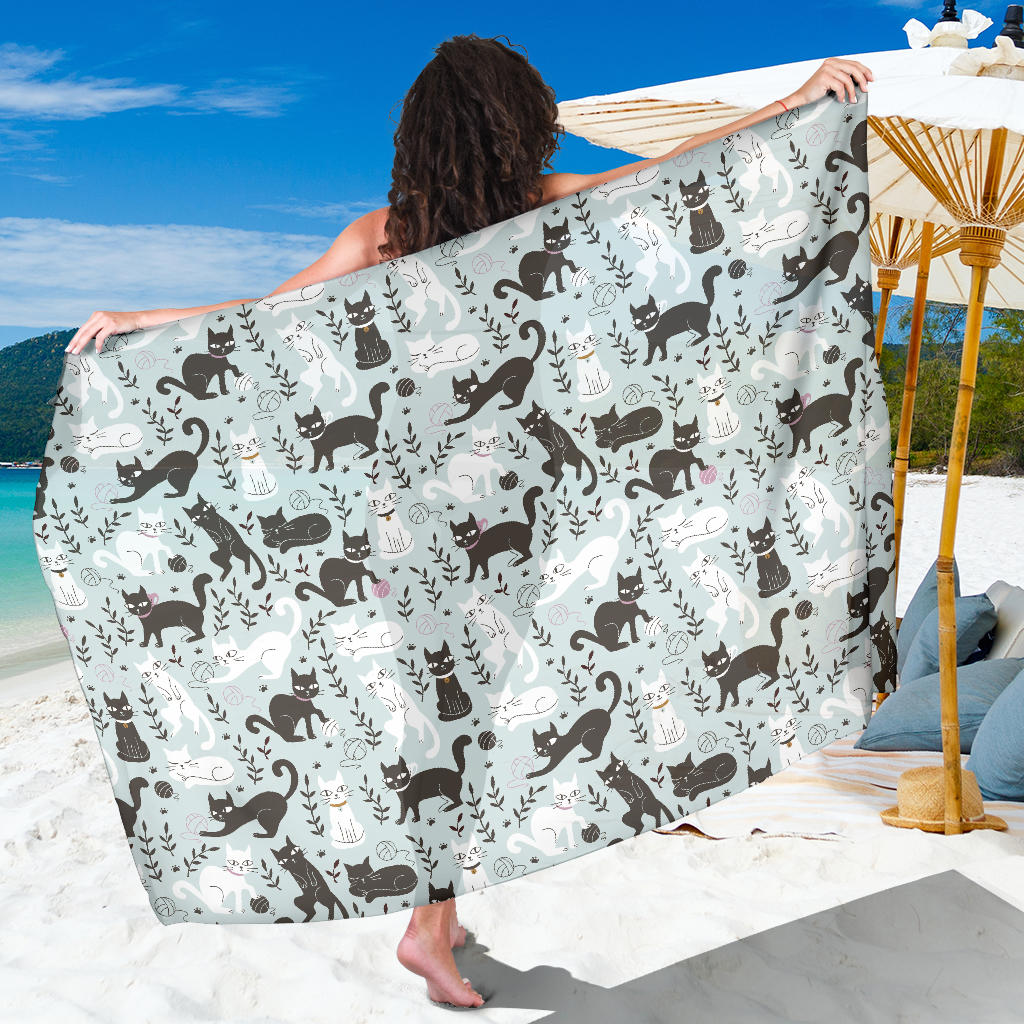 Cat Pattern Print Design 08 Sarong Pareo Wrap