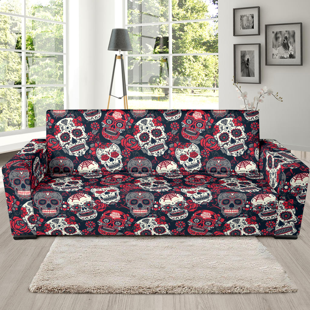 Sugar Skull Print Design LKS303 Sofa Slipcover