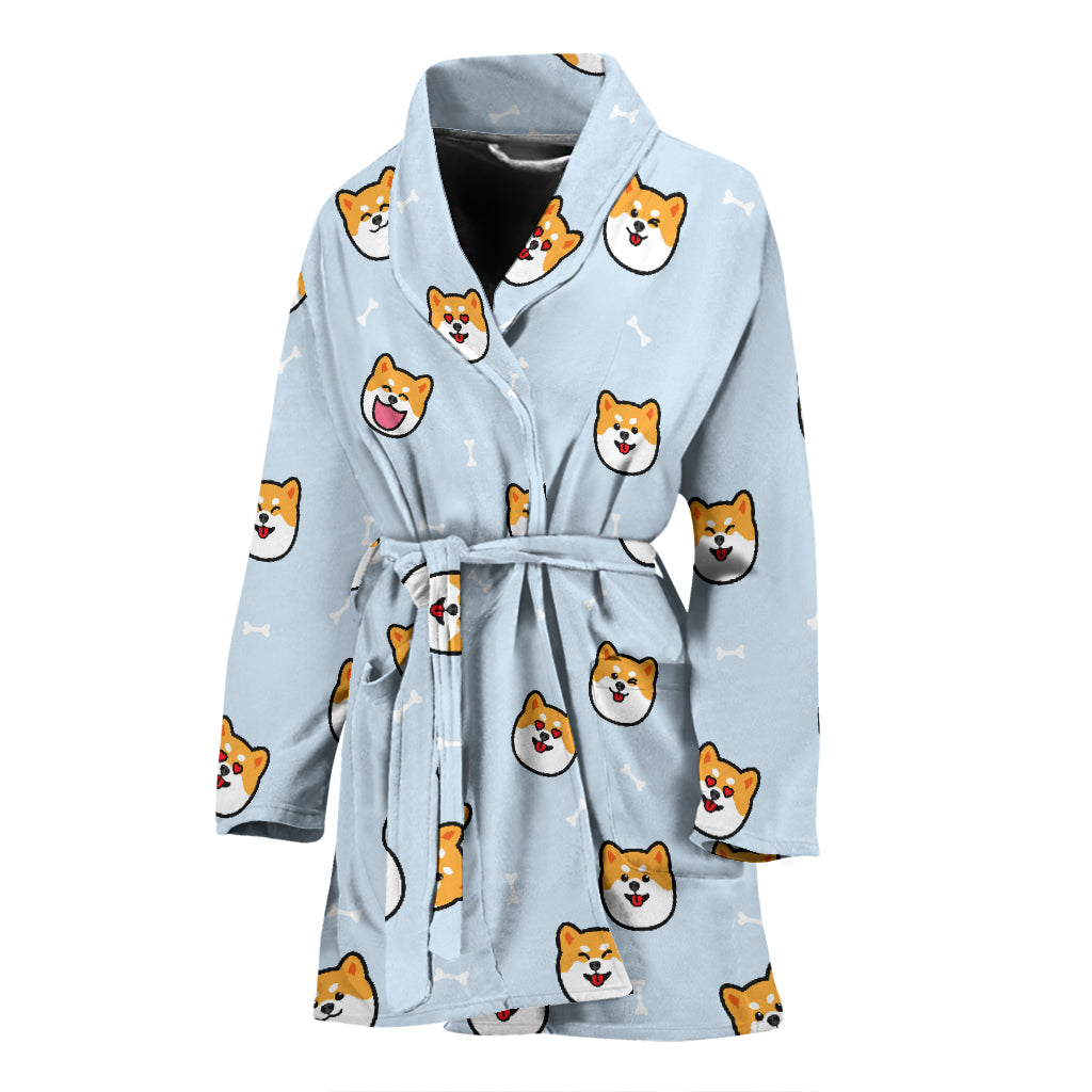 Shiba Inu Print Design LKS3012 Women Bathrobe