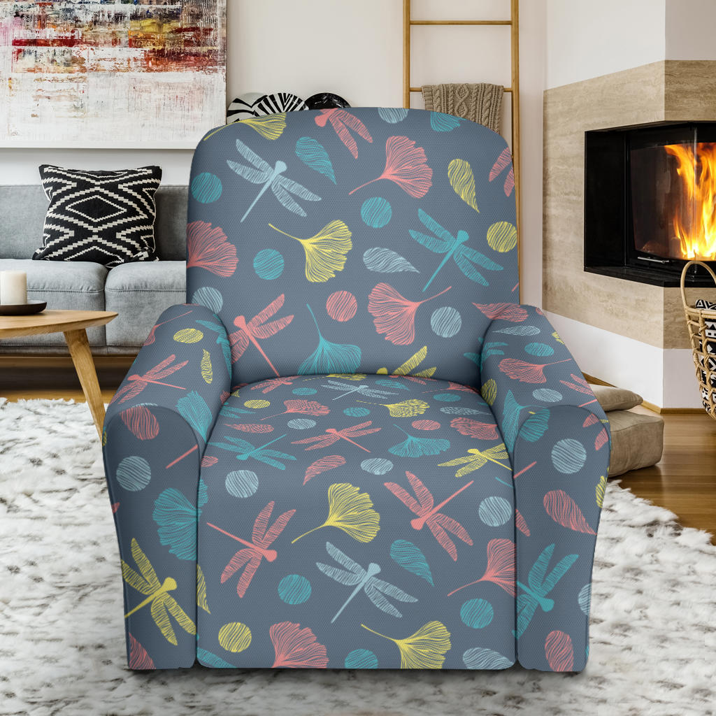 Dragonfly Print Design LKS403 Recliner Slipcover with Pocket