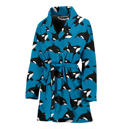 Whale Print Design LKS304 Women Bathrobe