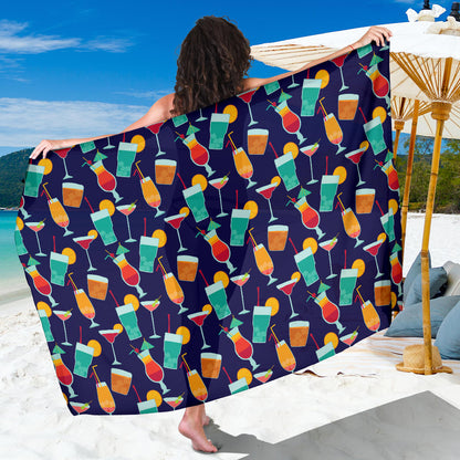 Cocktail Pattern Print Design 06 Sarong Pareo Wrap