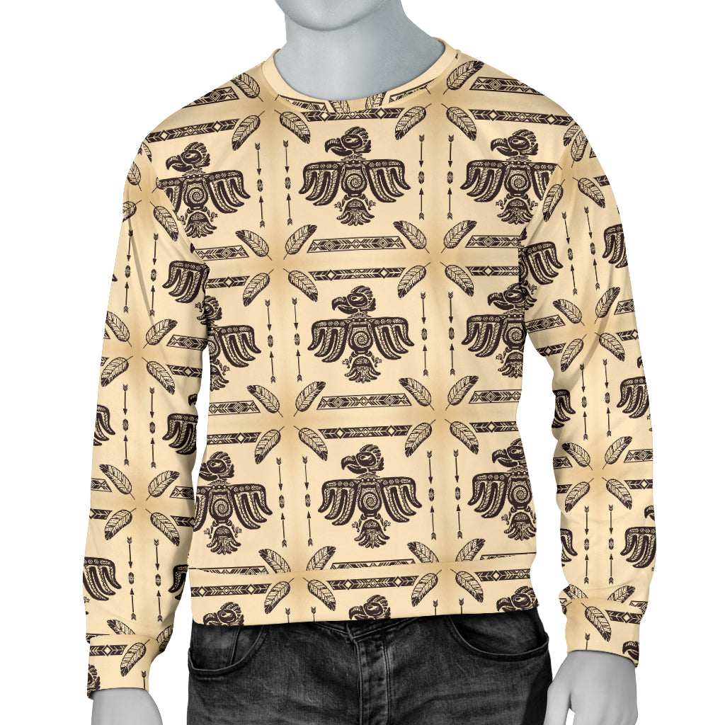 Native American Themed Design Print Men Long Sleeve Sweatshirt