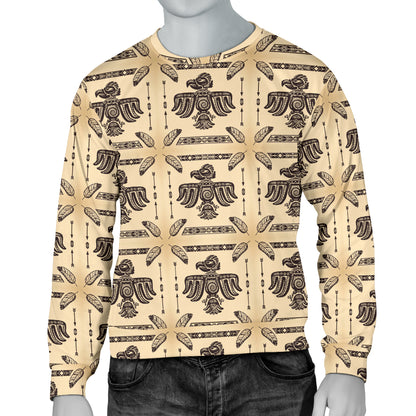 Native American Themed Design Print Men Long Sleeve Sweatshirt