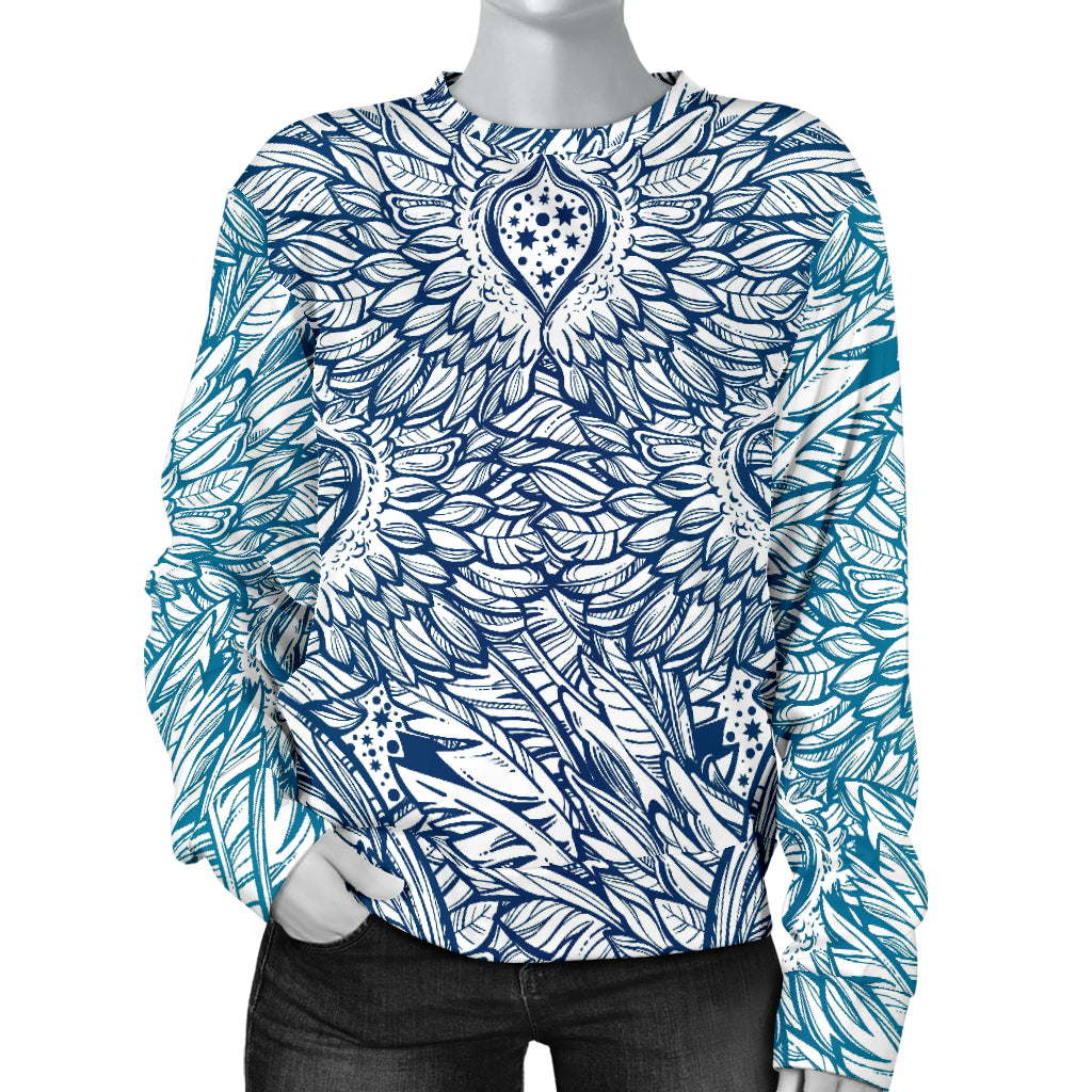 Angel Wings Boho Design Themed Print Women Long Sleeve Sweatshirt
