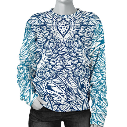 Angel Wings Boho Design Themed Print Women Long Sleeve Sweatshirt