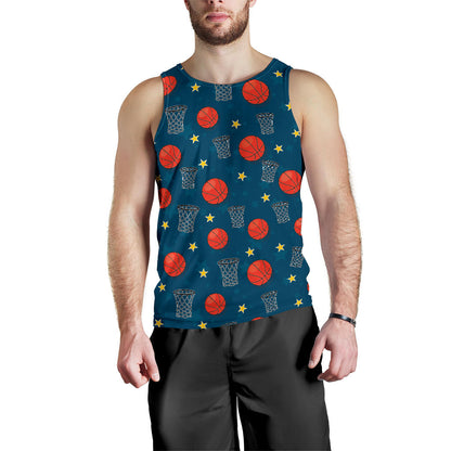 Basketball Classic Print Pattern Men Tank Top