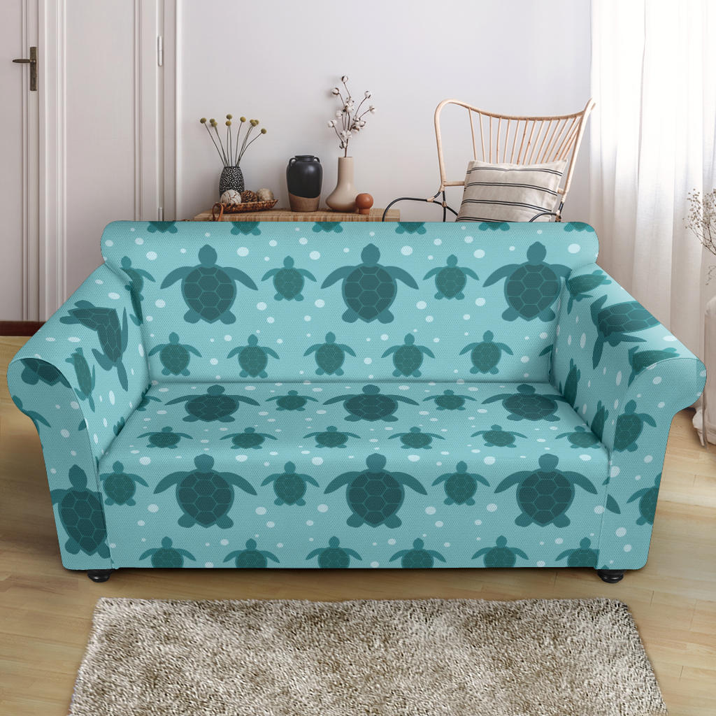Sea Turtle Print Design LKS305 Loveseat Couch Slipcover
