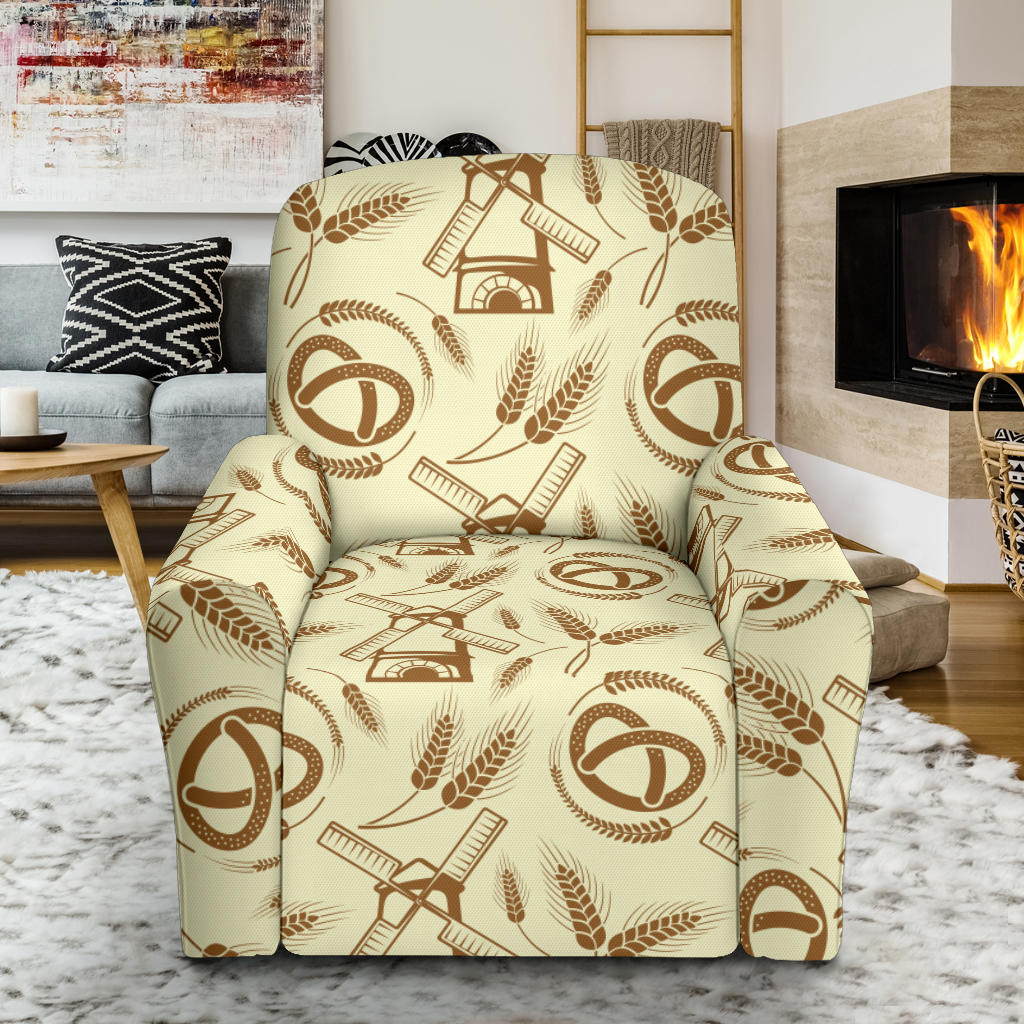 Agricultural Windmills Print Design 03 Recliner Slipcover with Pocket