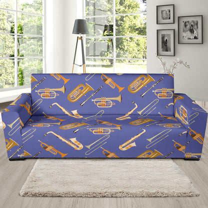 Trombone Pattern Print Design 02 Sofa Slipcover
