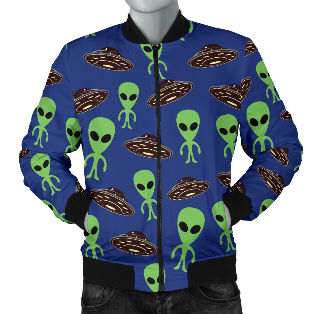 Alien Green UFO Pattern Men Bomber Jacket