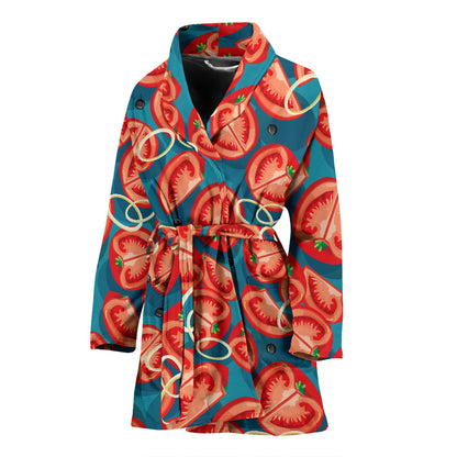 Tomato Print Design LKS301 Women Bathrobe