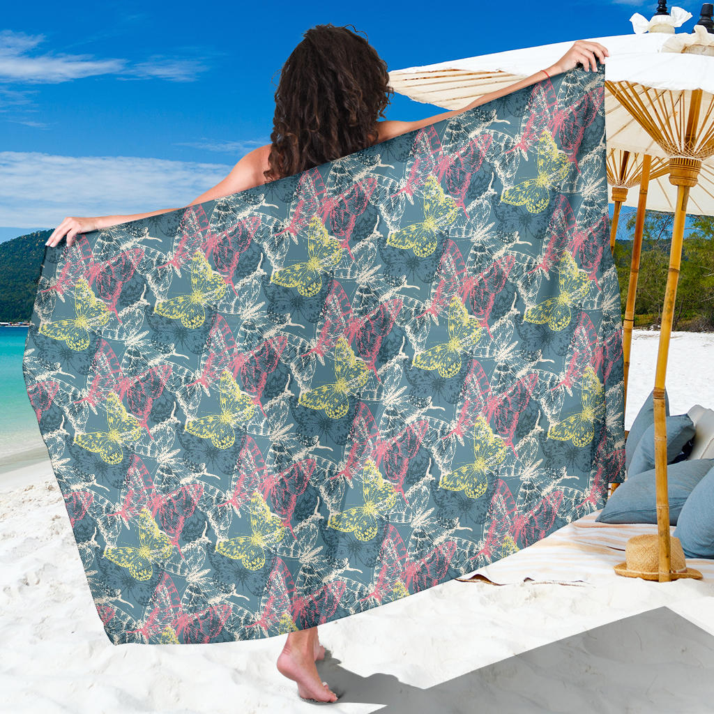 Butterfly Pattern Print Design 01 Sarong Pareo Wrap