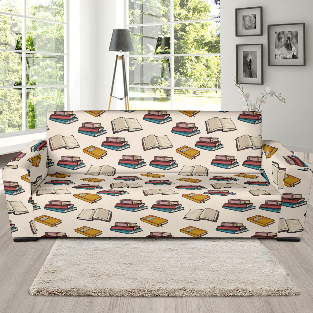 Book Pattern Print Design 04 Sofa Slipcover