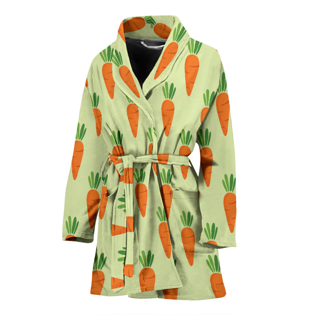 Carrot Pattern Print Design 02 Women Bathrobe