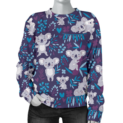 Koala Cute Themed Design Print Women Long Sleeve Sweatshirt
