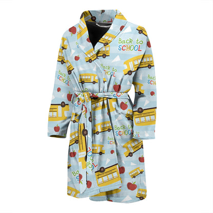 School Bus Back To School Print Design LKS303 Men Bathrobe