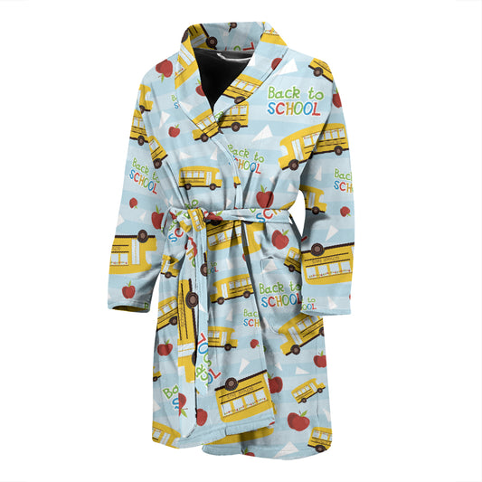 School Bus Back To School Print Design LKS303 Men Bathrobe