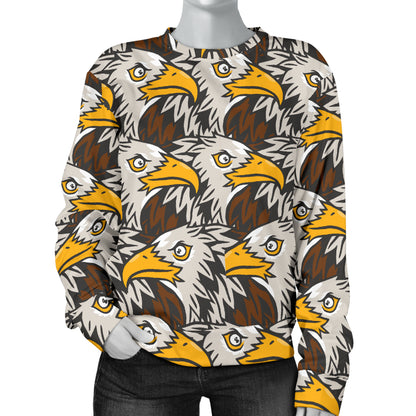 Eagles Head Pattern Women Long Sleeve Sweatshirt