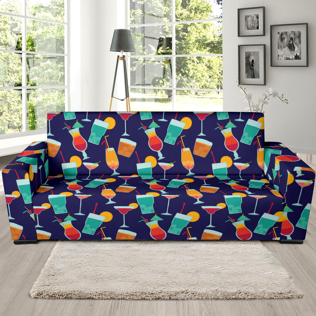 Cocktail Pattern Print Design 06 Sofa Slipcover