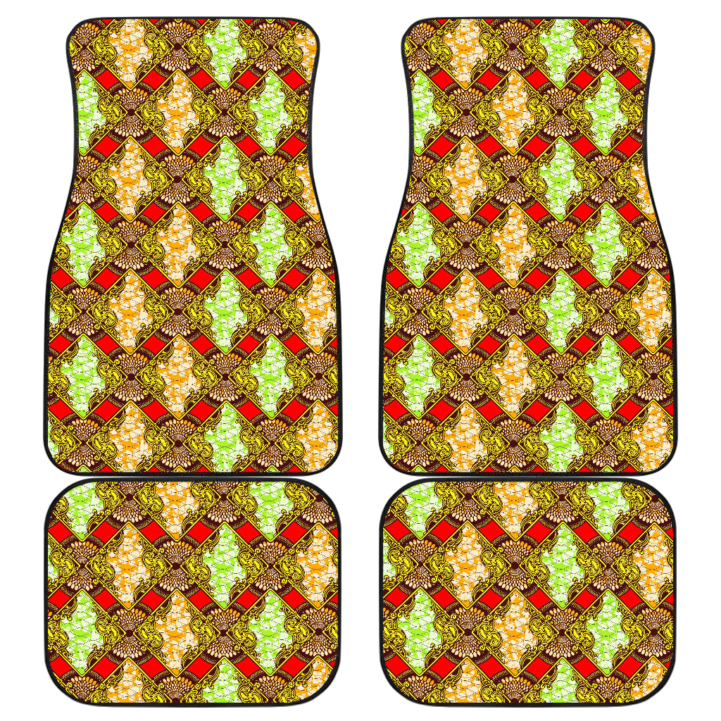 African Classic Print Pattern Car Floor Mats Front Back