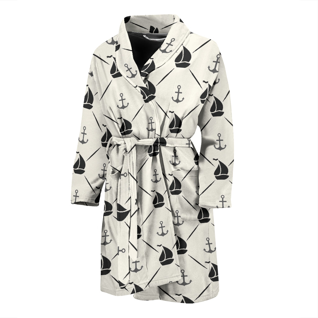Sailboat Print Design LKS302 Men Bathrobe