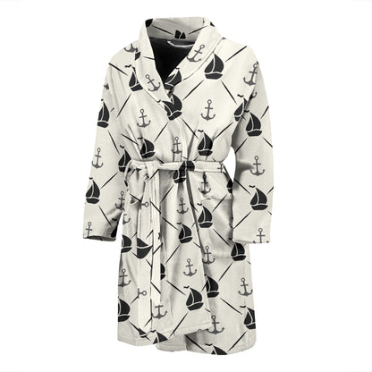 Sailboat Print Design LKS302 Men Bathrobe
