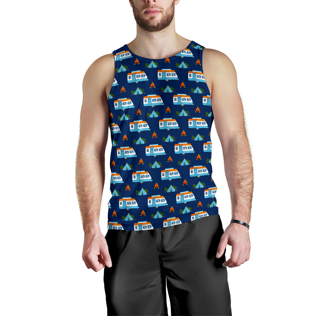 Camper Pattern Camping Themed No 3 Print Men Tank Top
