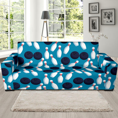 Bowling Pin Pattern Print Design 010 Sofa Slipcover