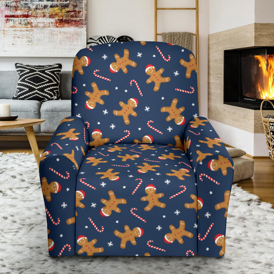 Gingerbread Pattern Print Design 01 Recliner Slipcover with Pocket