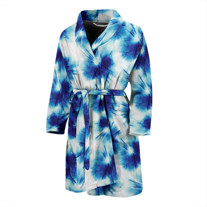 Tie Dye Blue Print Design LKS305 Men Bathrobe