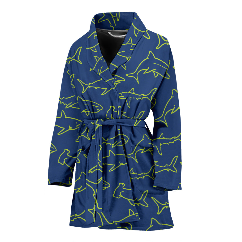 Shark Print Design LKS301 Women Bathrobe