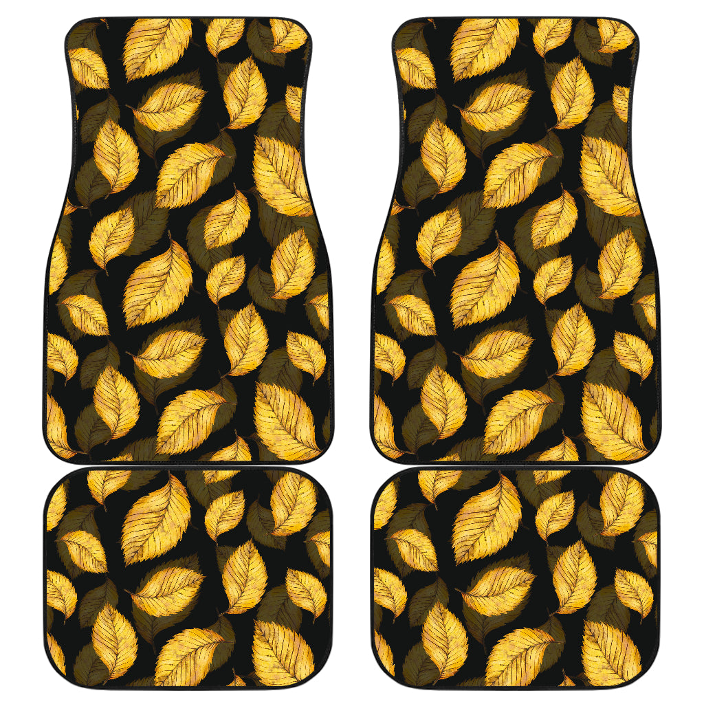 Elm Leave Summer Print Pattern Car Floor Mats Front Back